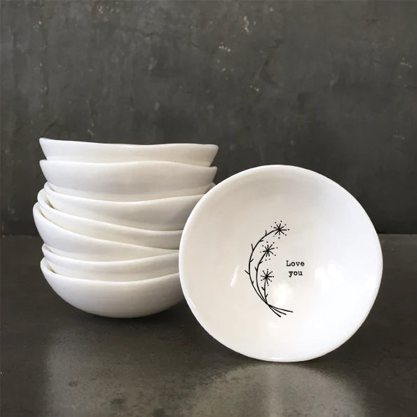 Porcelain Wobbly bowls - small - Love You